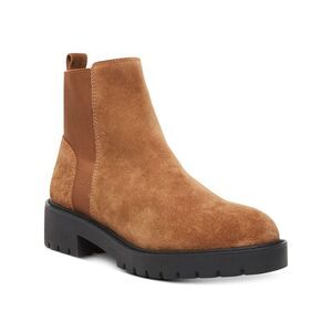 STEVE MADDEN Womens Brown 1/2" Platform Gliding Chelsea Leather Booties 7.5 M